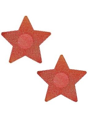 Red Silver Dot Star Nipple Covers Pasties Festival Rave
